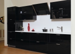 Кухненски мебели ПДЧ супер гланц в черно